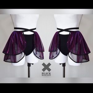 Rave Skirt (maroon and blue) adjustable